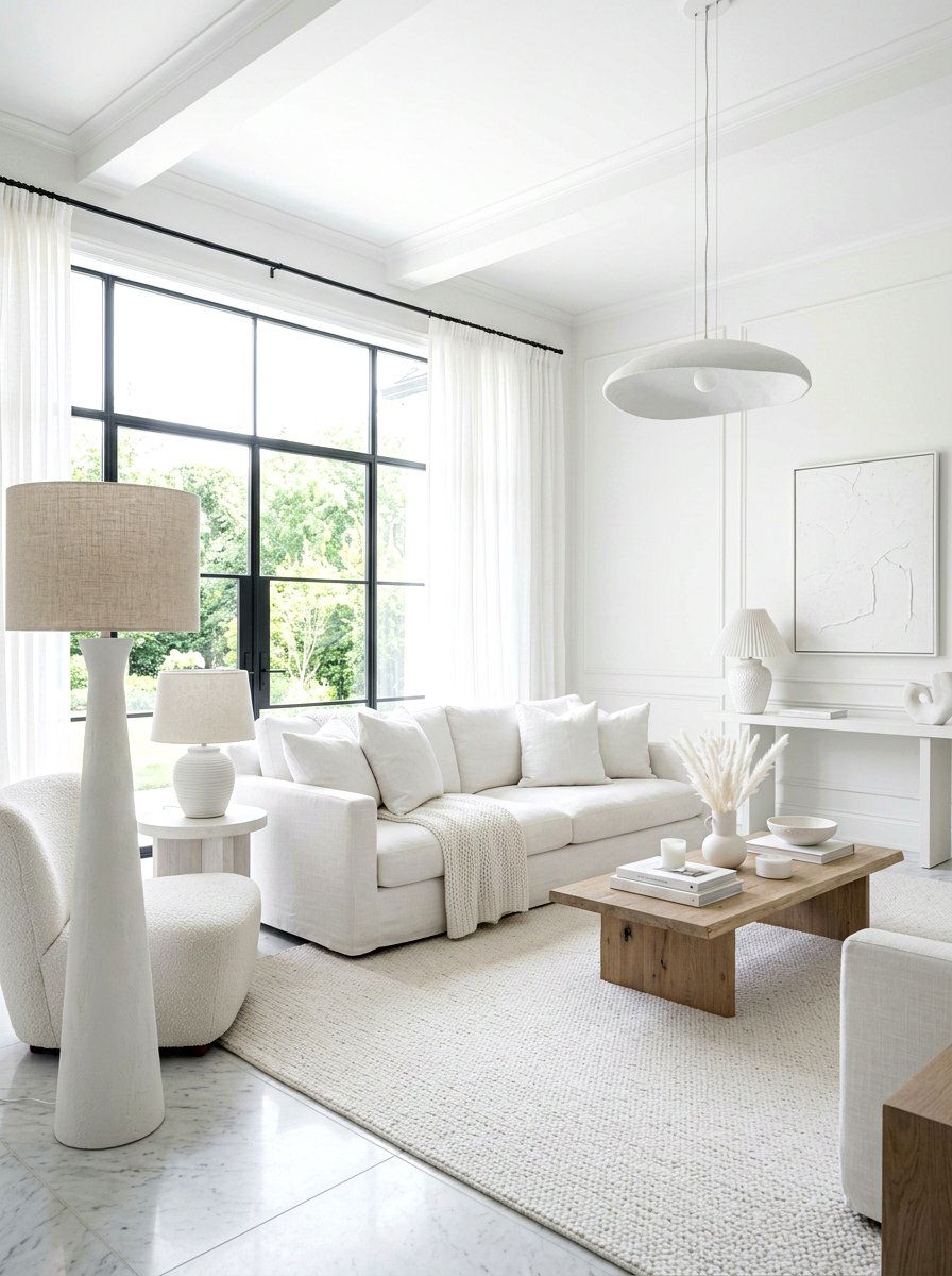 White Living Room Style - 30 lamp lit living room ideas