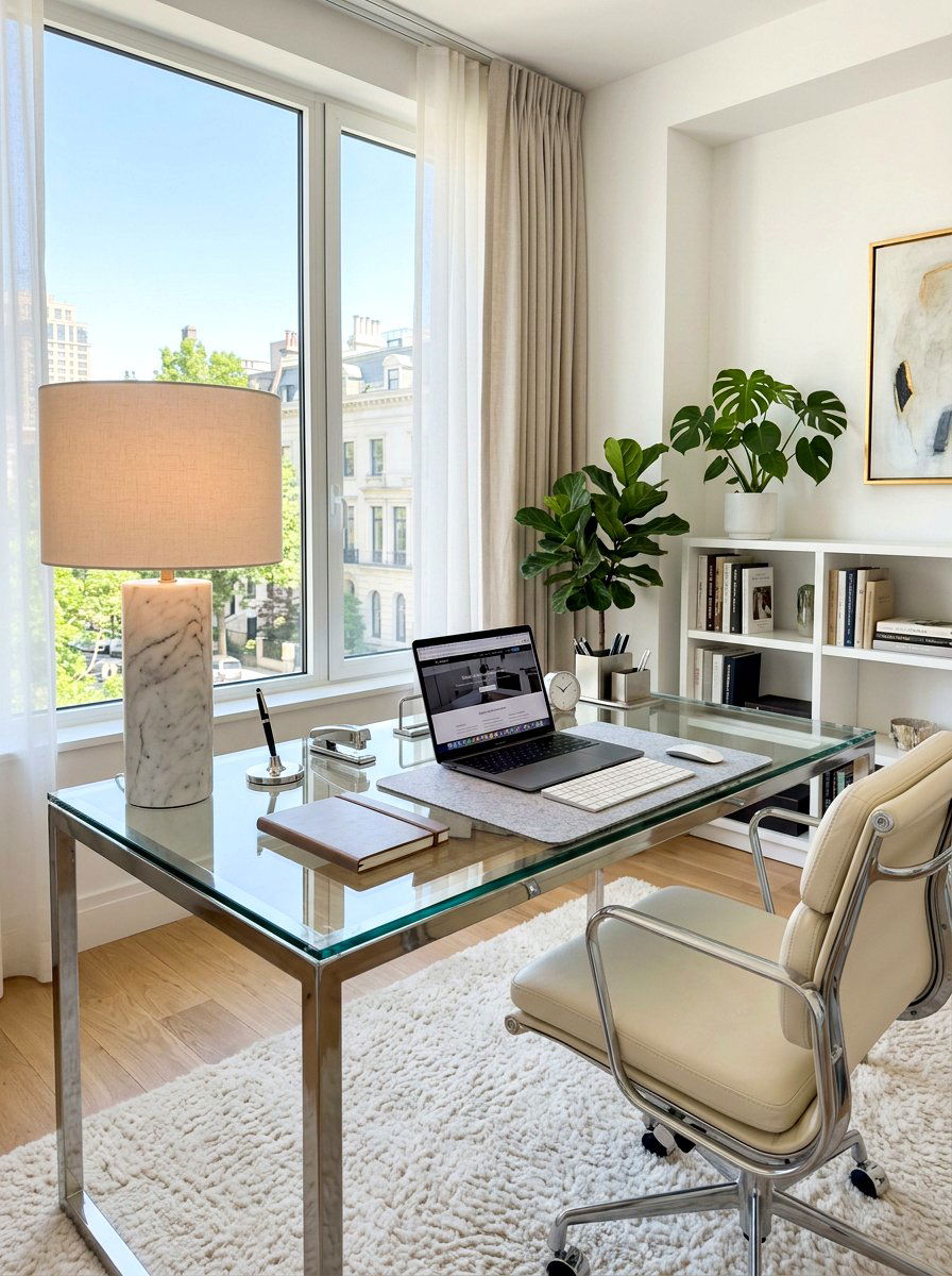White Marble Base Lamp - 30 desk lamp styling ideas