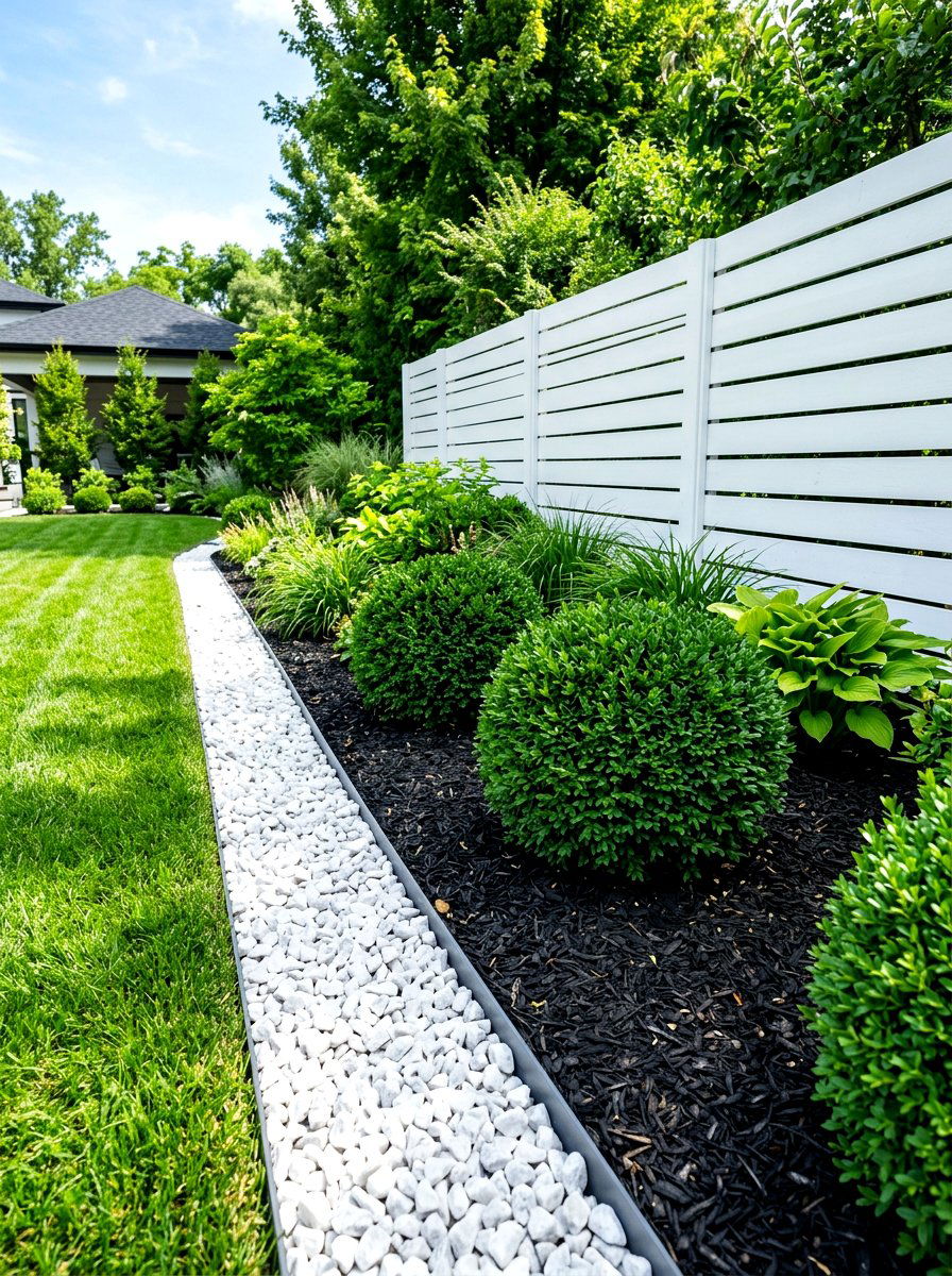 White Marble Chip Border - 30 rock border garden ideas