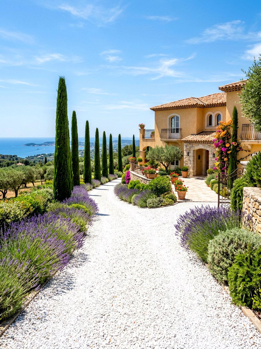 White Marble Chip Driveway - 30 gravel driveway ideas