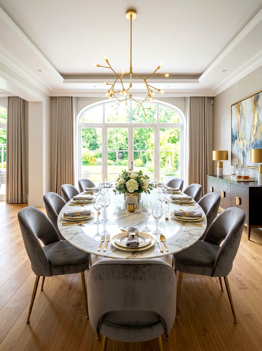 White Marble Oval Dining Table - 30 oval dining table ideas