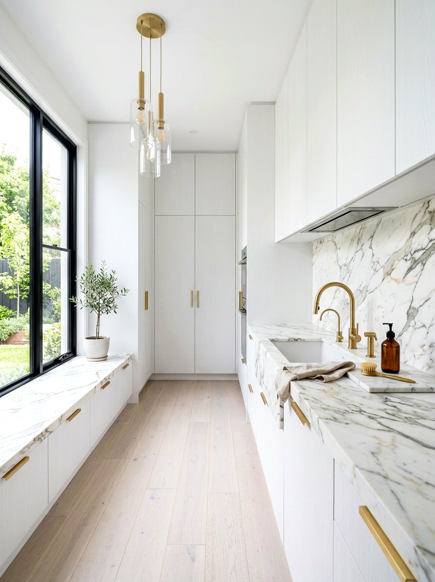 White Marble Scullery - 30 scullery aesthetic ideas