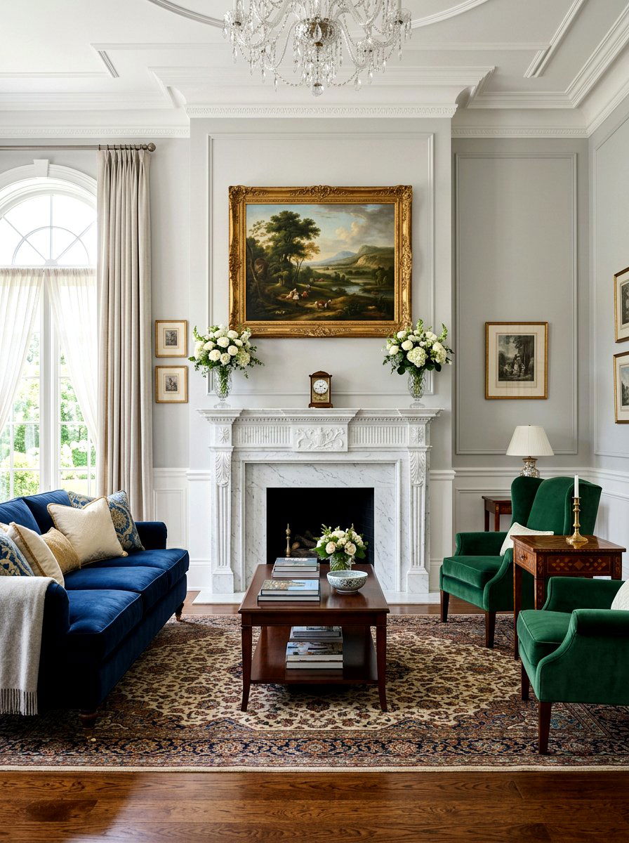 White Marble Surround - 30 traditional fireplace mantel ideas