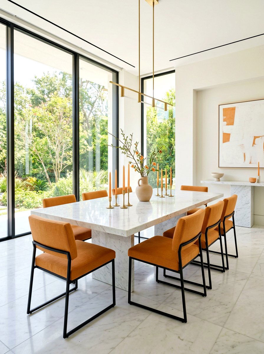 White Marble With Apricot Accents - 30 apricot table decor ideas