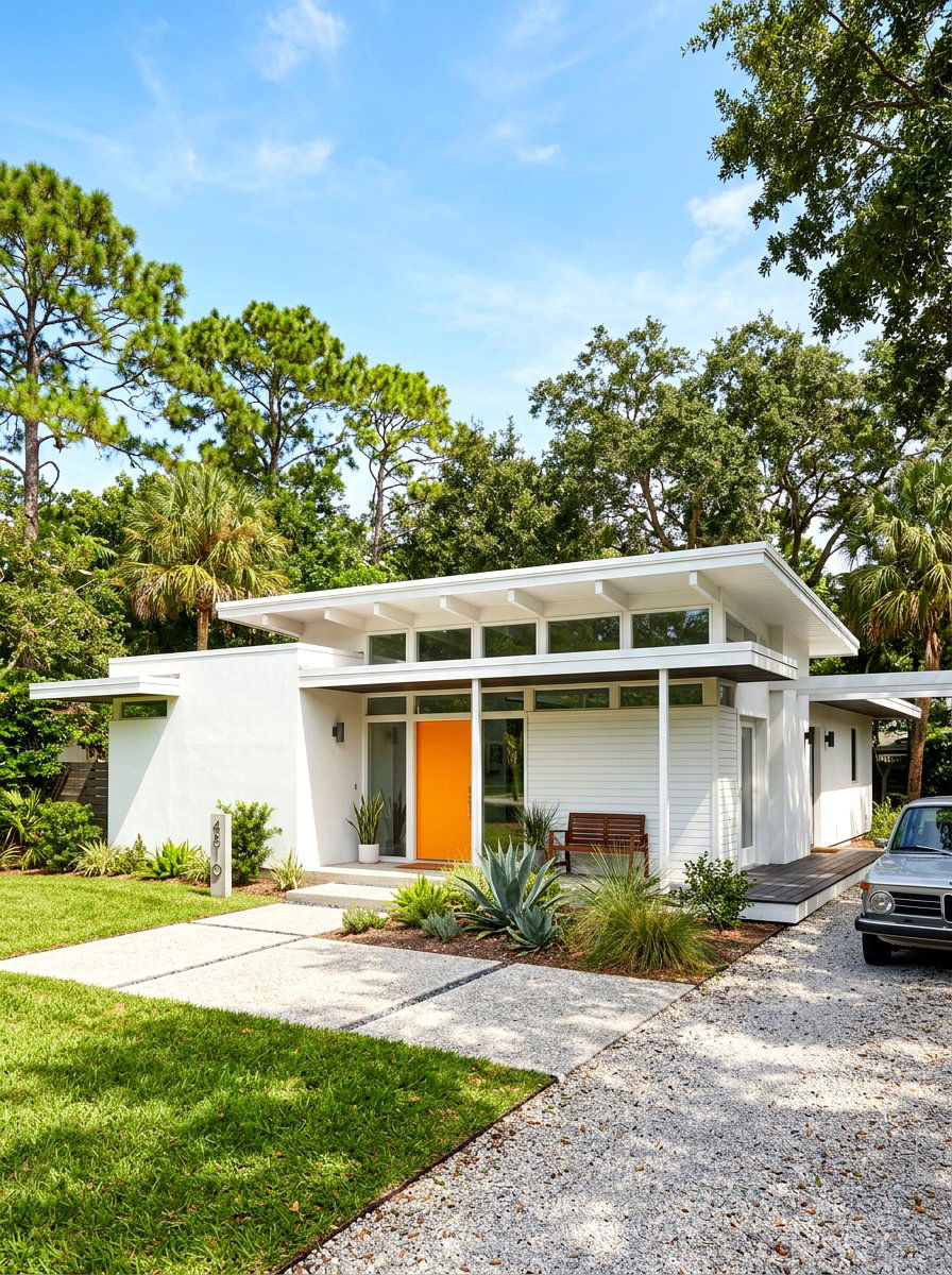 White Mid Century Modern - 30 soft white exterior ideas
