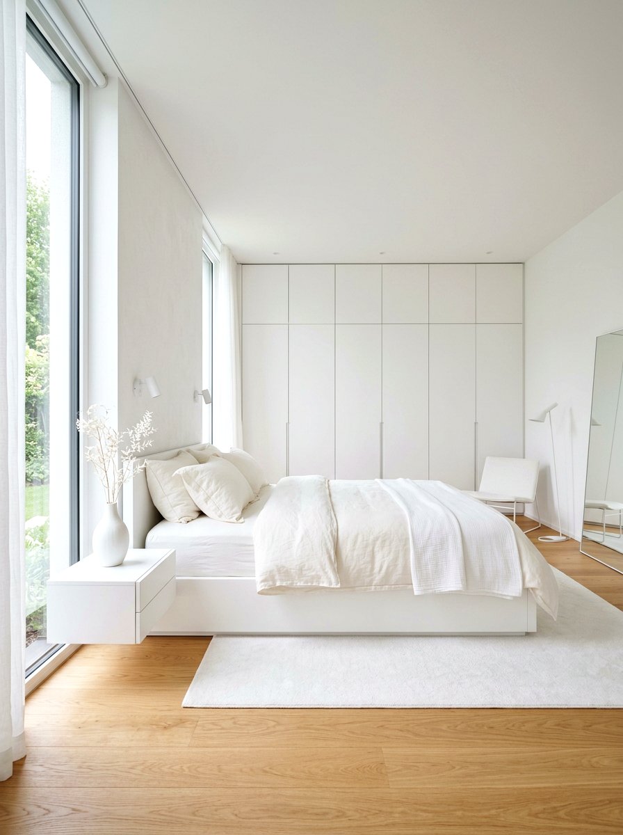 White Minimalist Bedroom - 30 spa bedroom retreat ideas