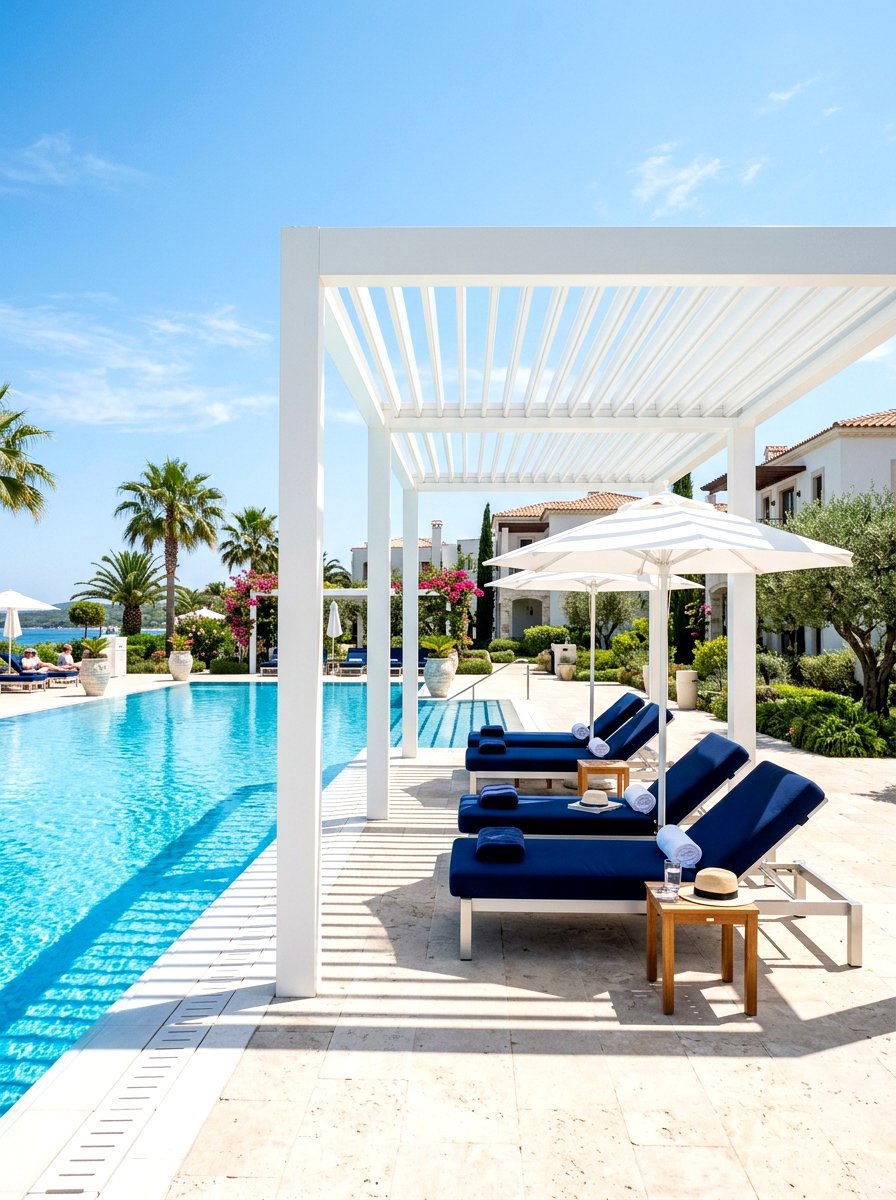 White Modern Pergola - 30 pergola decorating ideas