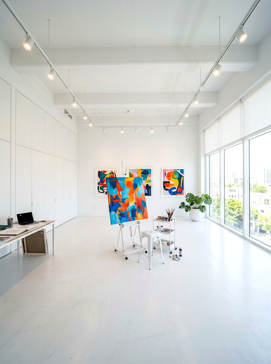White Modern Studio - 30 art shed ideas