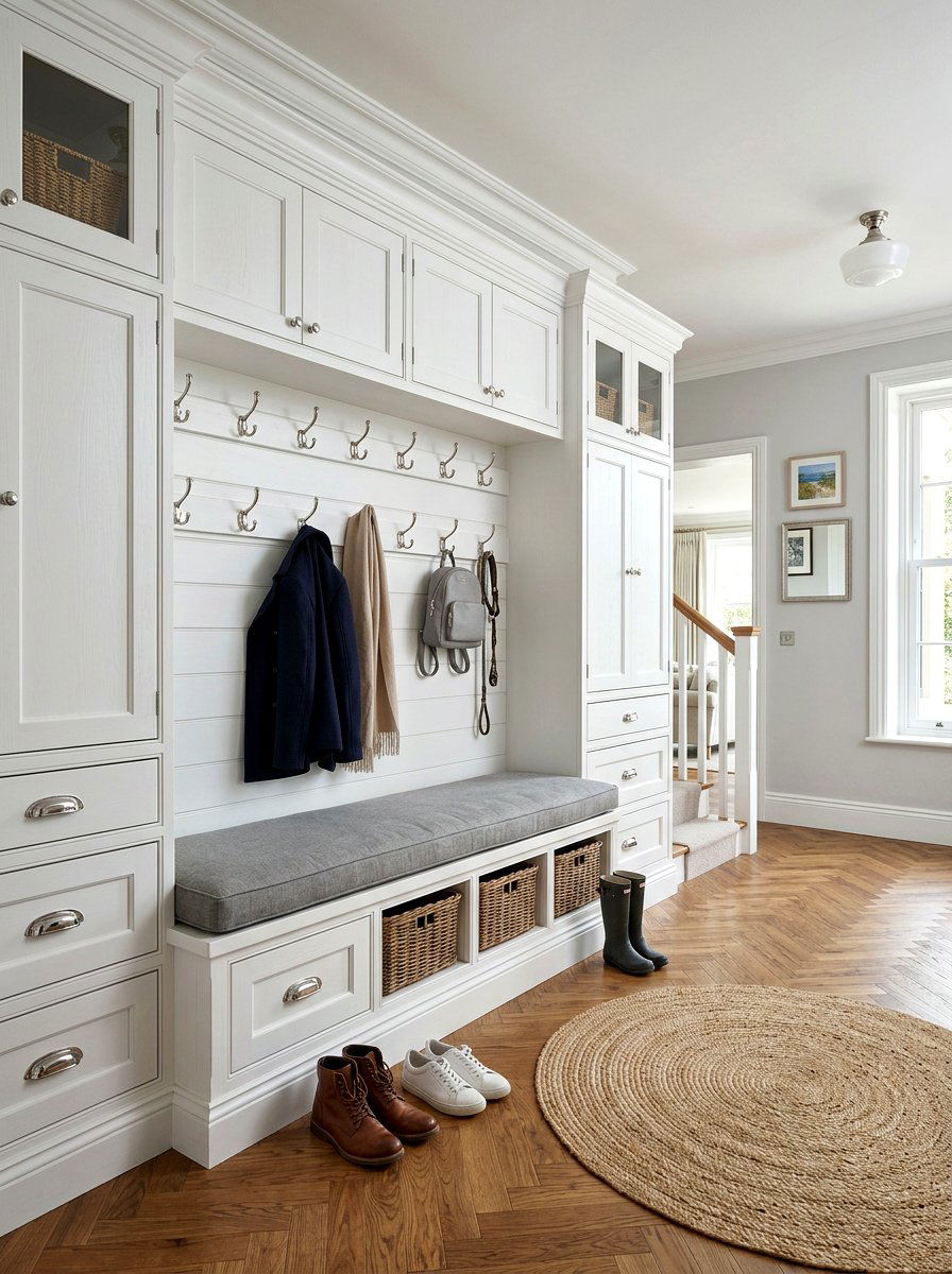 White Mudroom Built In - 30 entry cubby ideas