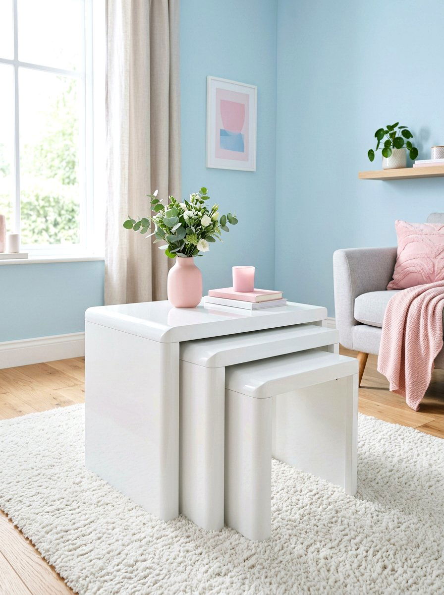 White Nesting Table - 30 nesting table ideas
