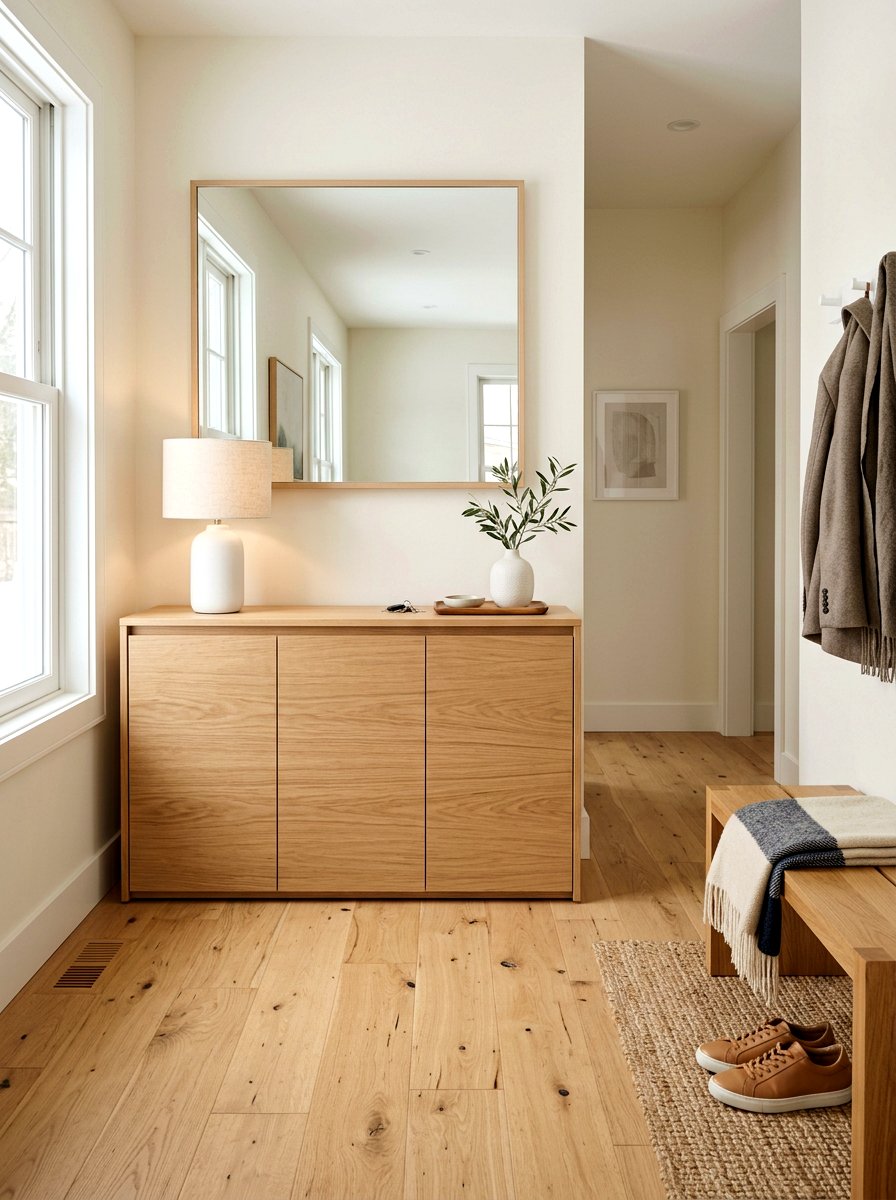 White Oak Cabinet - 30 modern entryway ideas