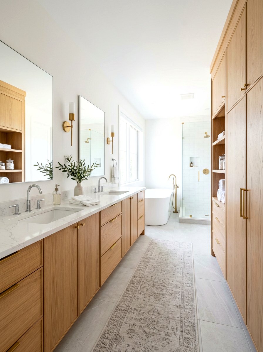 White Oak Cabinetry - 30 spa bathroom ideas