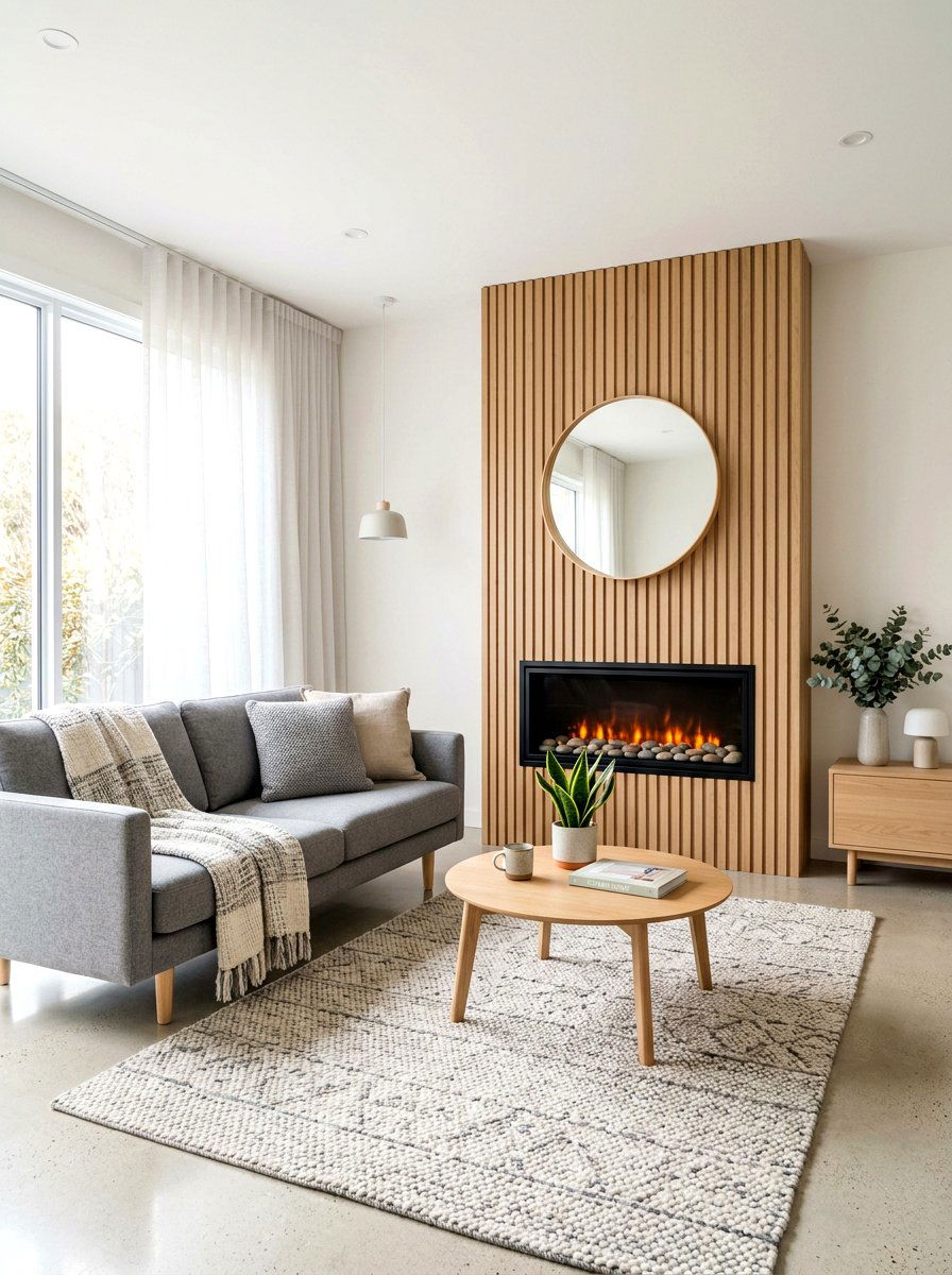 White Oak Fireplace Wall - 30 electric fireplace wall ideas
