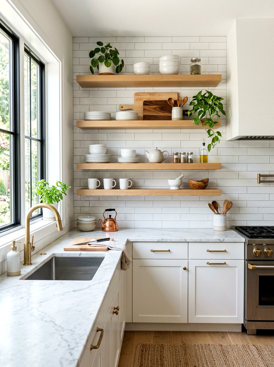 White Oak Floating Shelves - 30 white oak decor ideas
