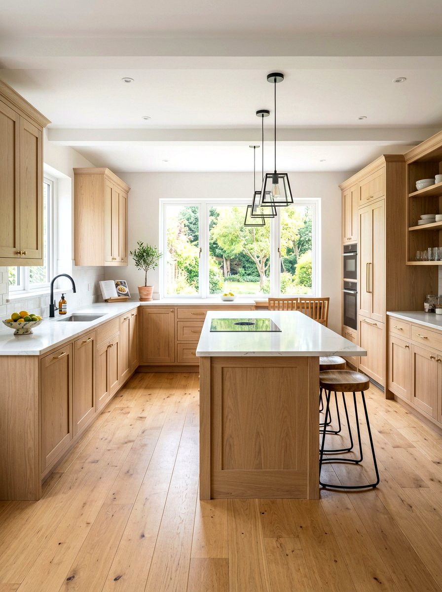 White Oak Kitchen - 30 warm wood cabinet kitchen ideas