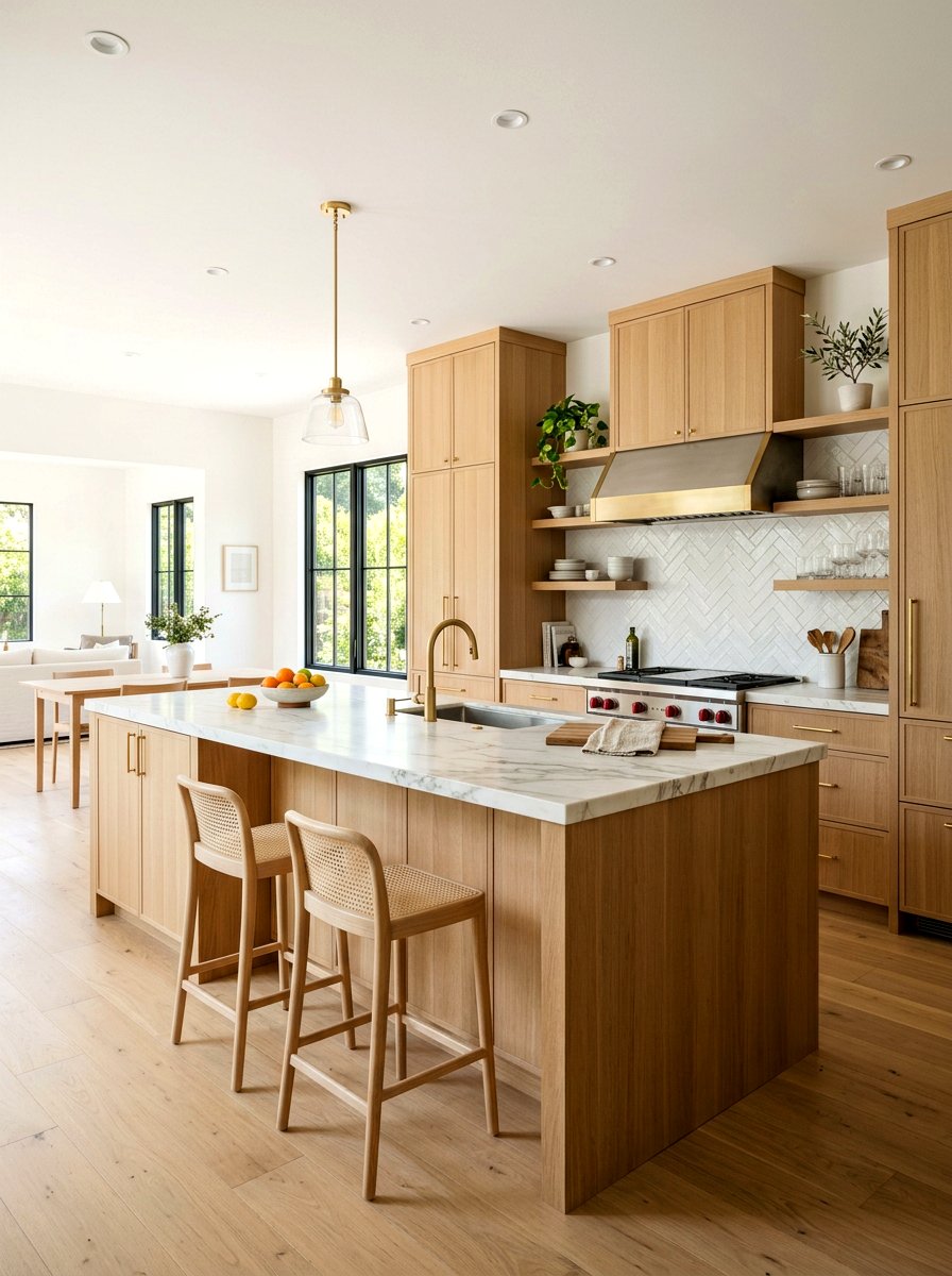 White Oak Kitchen - 30 California casual kitchen ideas