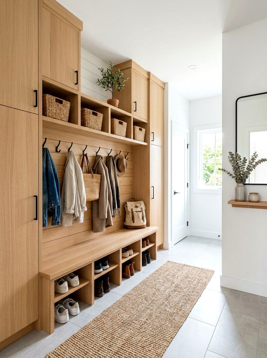 White Oak Mudroom - 30 mudroom aesthetic ideas
