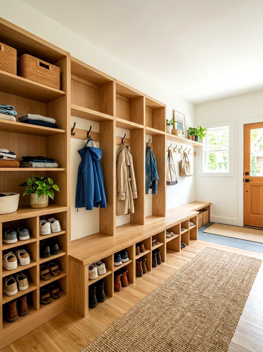 White Oak Mudroom - 30 drop zone ideas