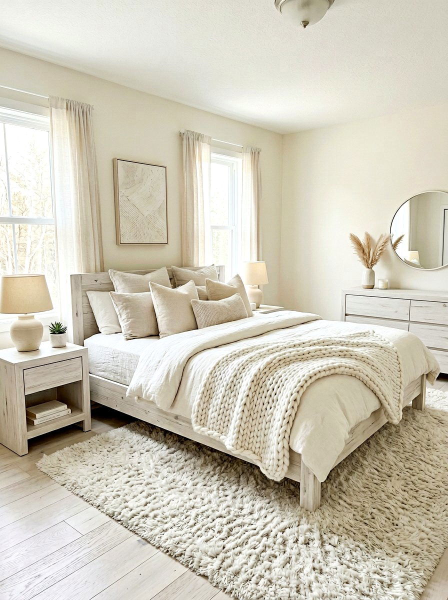 White On White Bedroom - 30 bedroom color scheme ideas