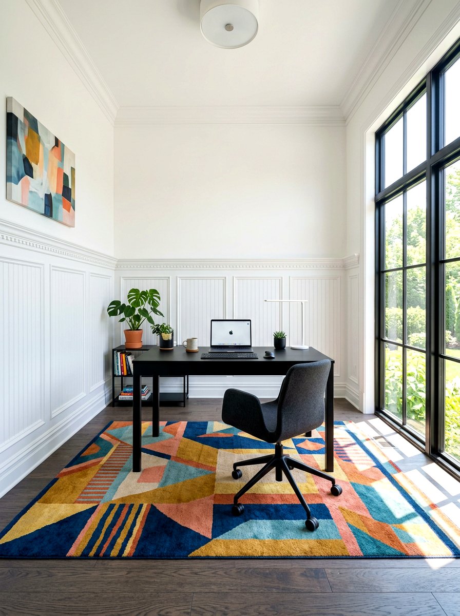 White On White Wainscoting - 30 office wall molding ideas