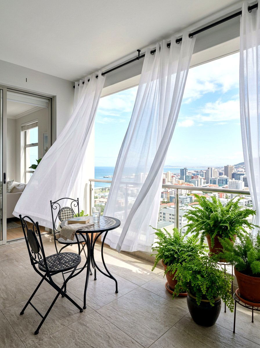 White Outdoor Sheer Curtains - 30 balcony privacy curtain ideas aesthetic