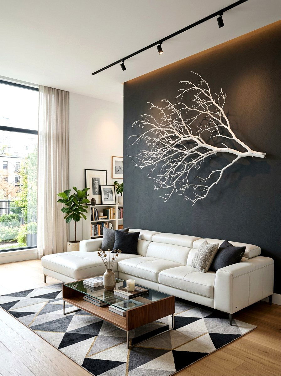 White Painted Branch Decor - 30 branch decor ideas