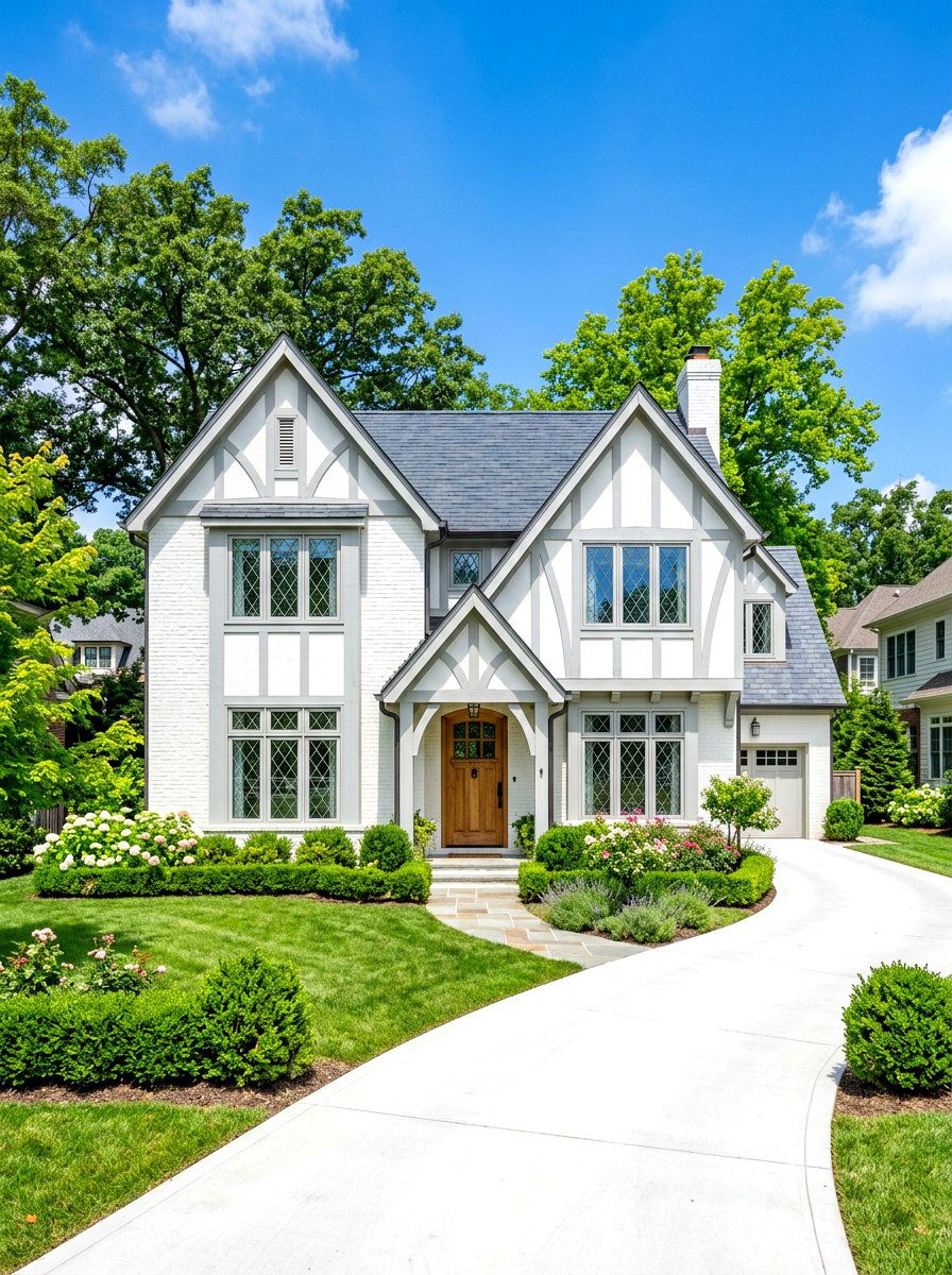White Painted Brick Tudor - 30 Tudor house exterior ideas