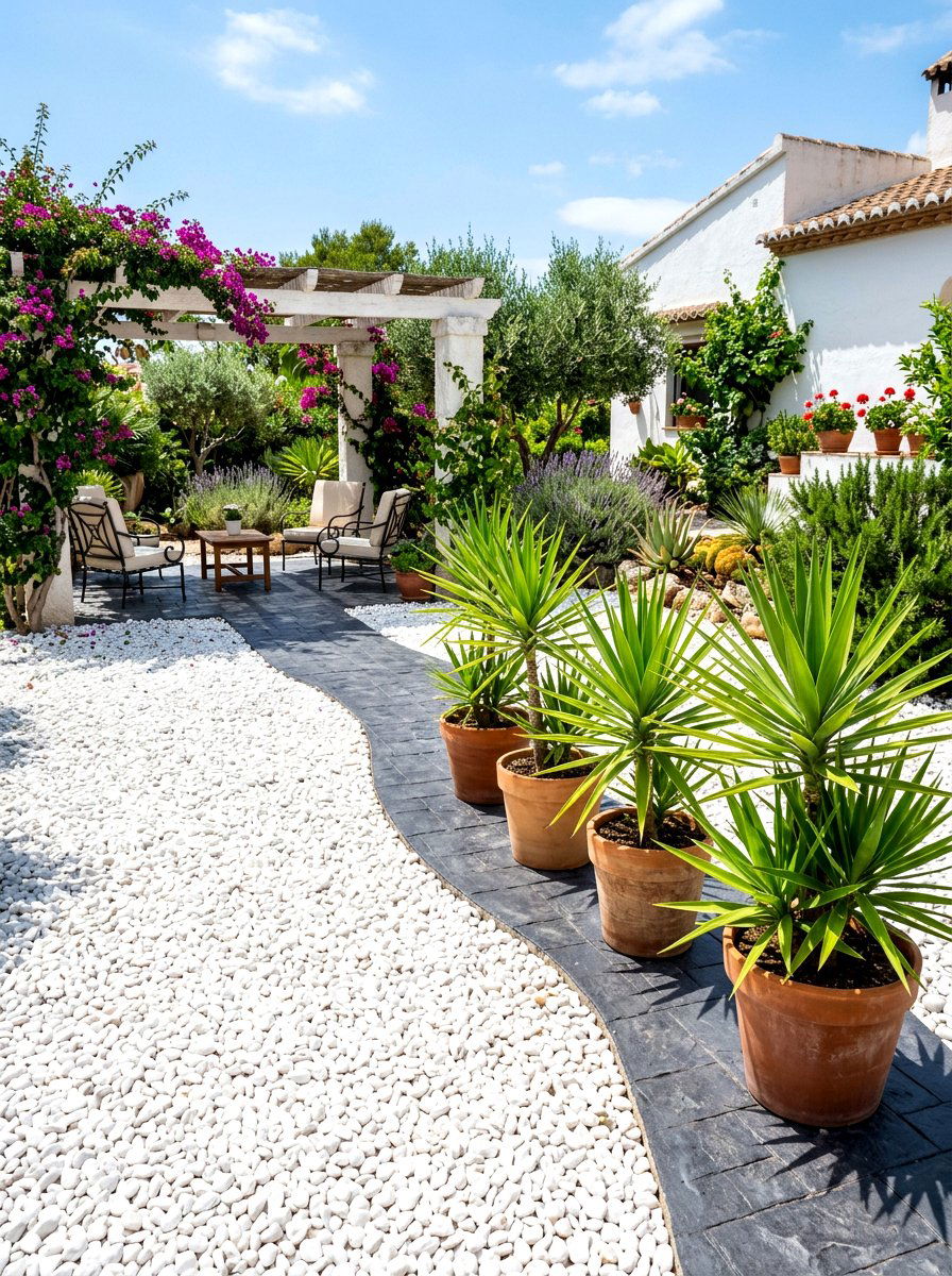 White Pebble Landscaping - 30 side yard landscaping ideas