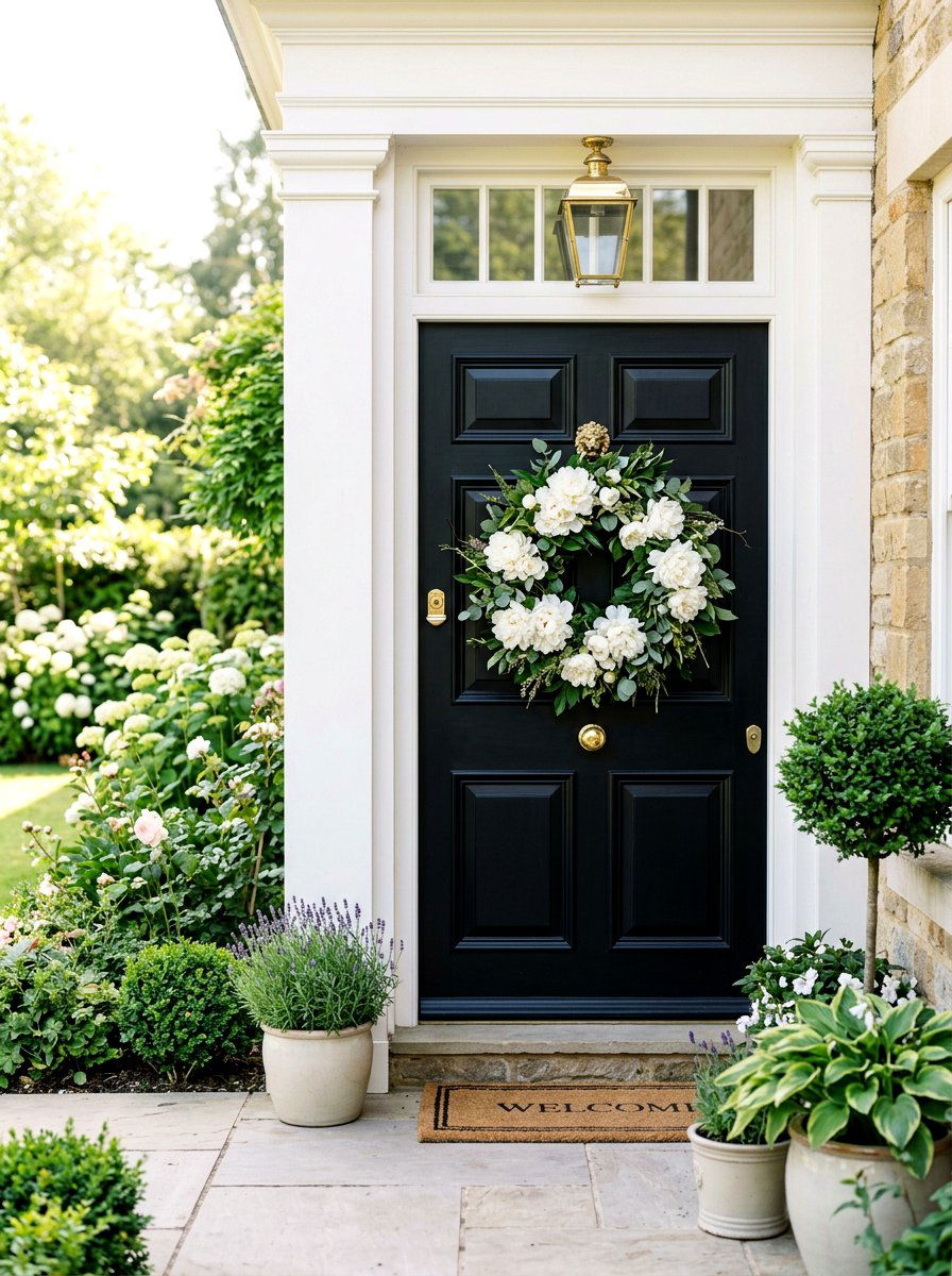 White Peony Wreath - 30 spring wreath ideas for front door