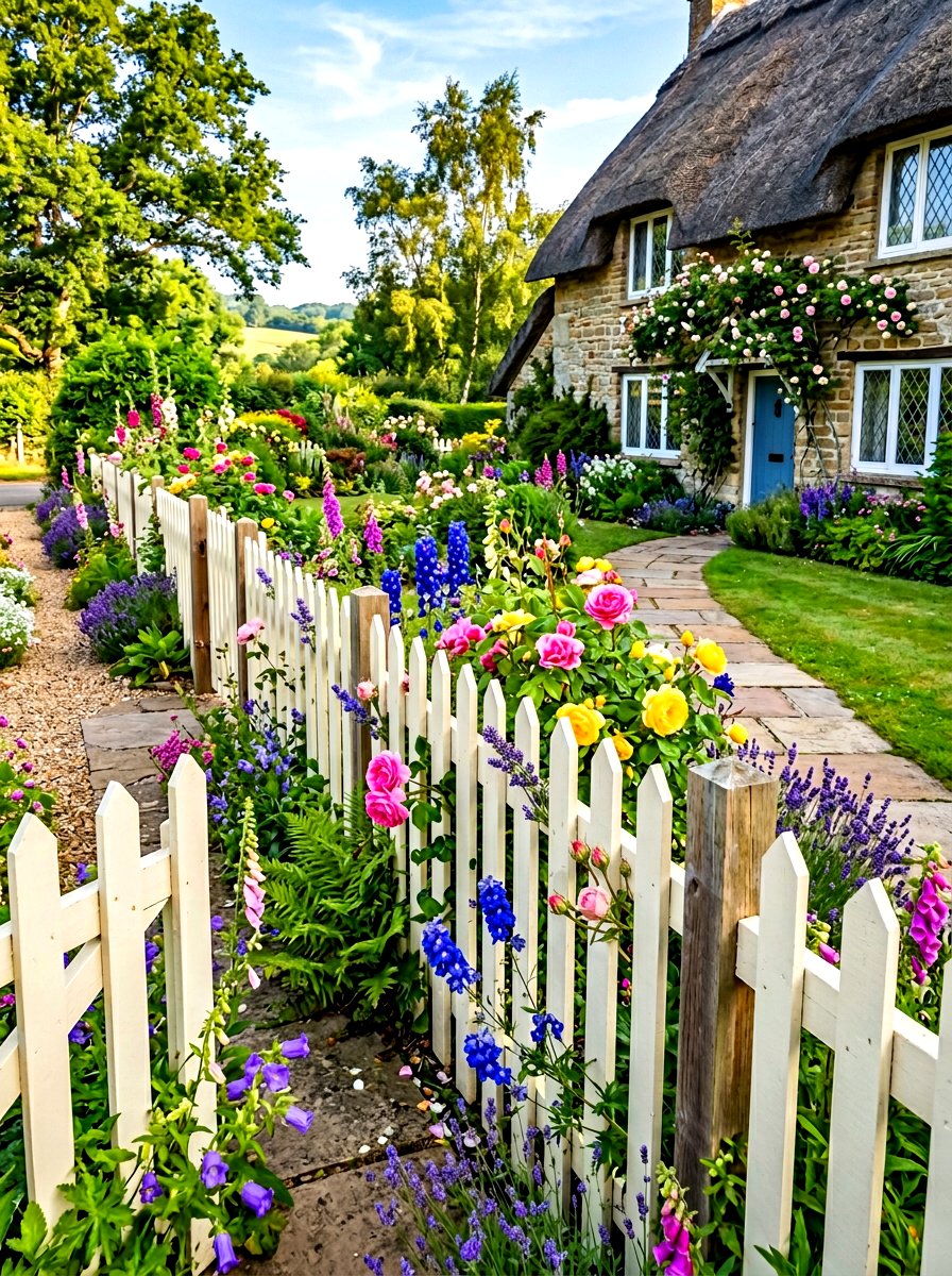 White Picket Fence - 30 cottage landscaping ideas
