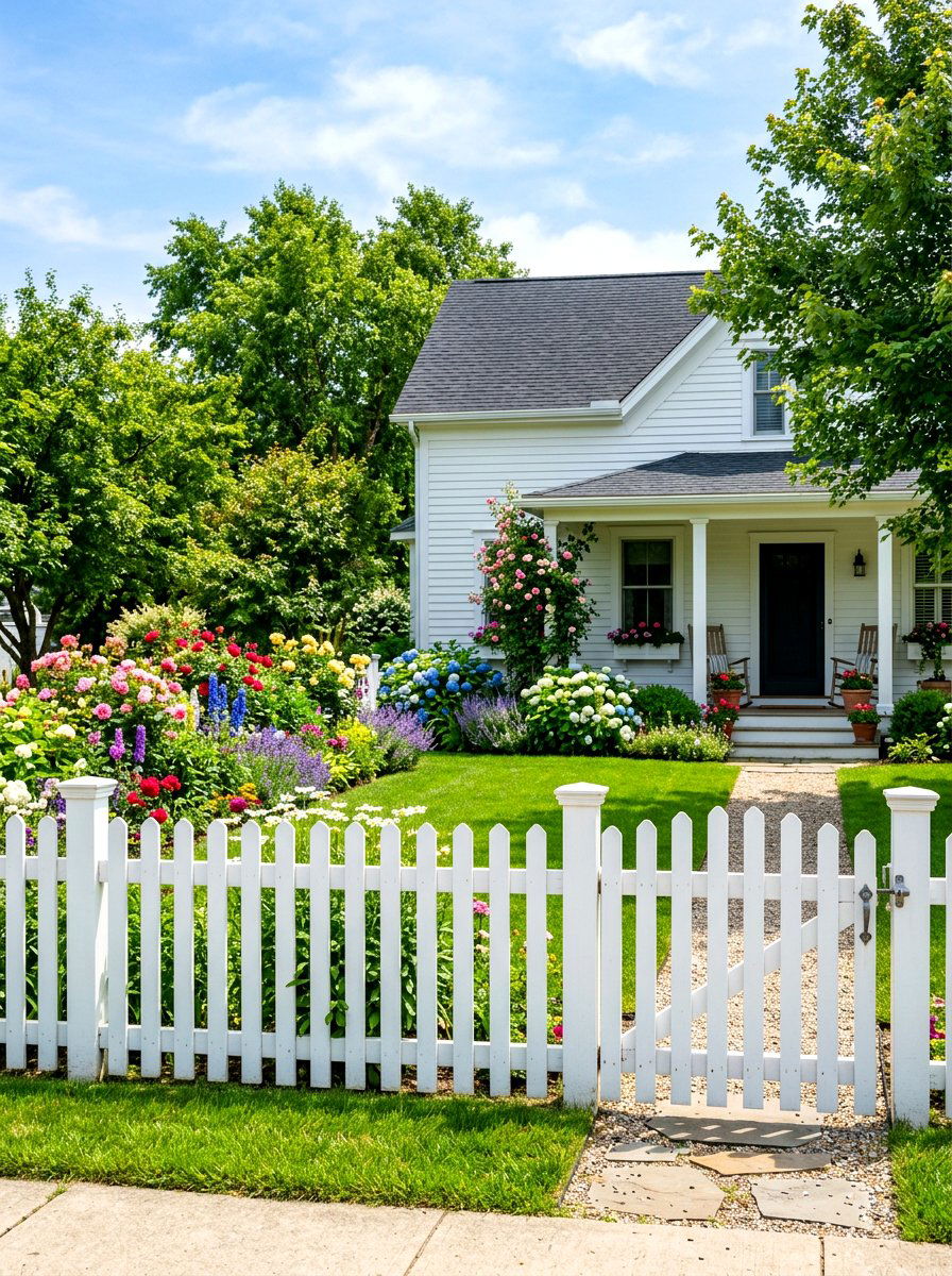 White Picket Fence - 30 farmhouse front yard ideas
