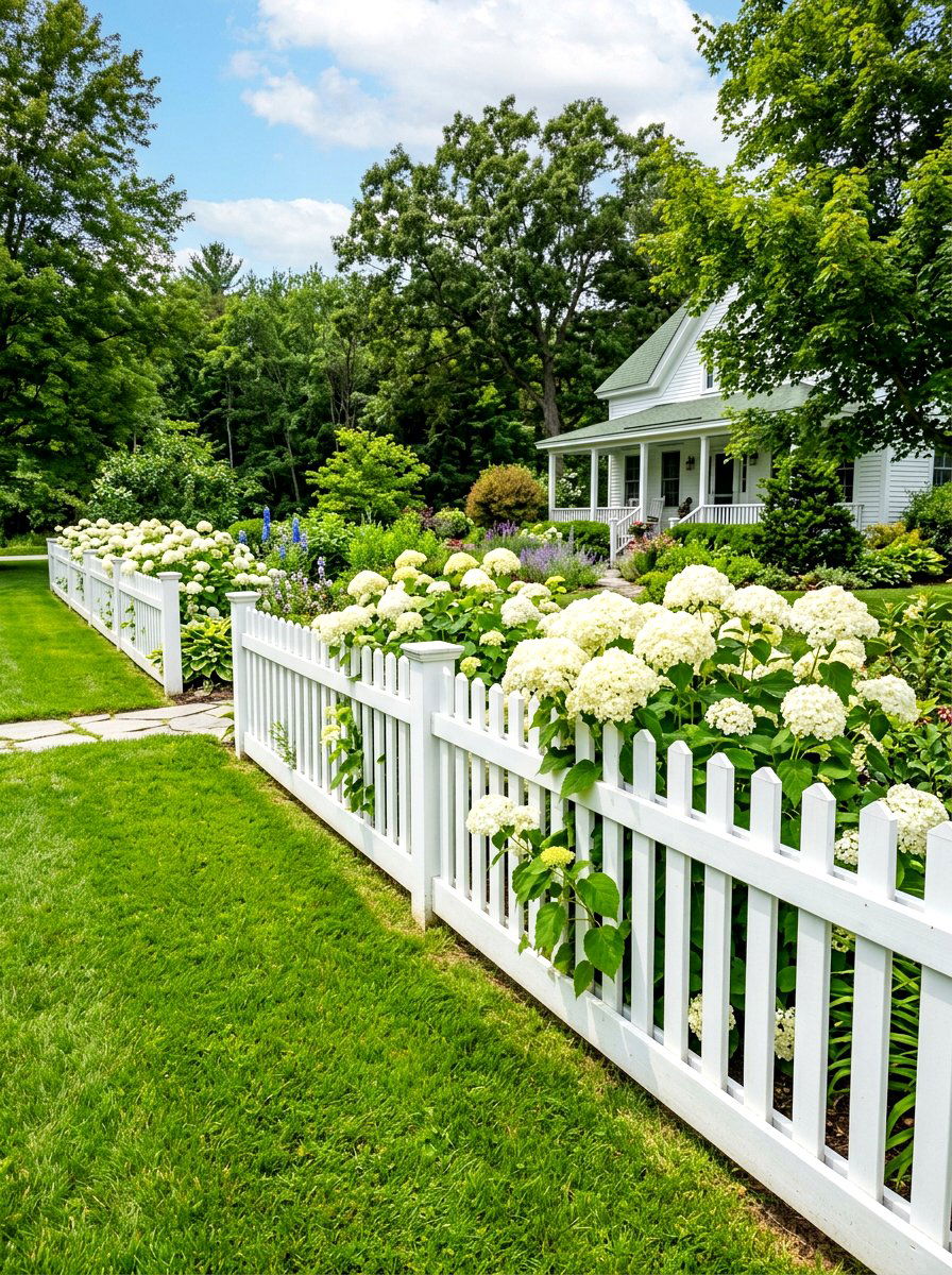 White Picket Fence Garden Border - 30 Nancy Meyers patio ideas