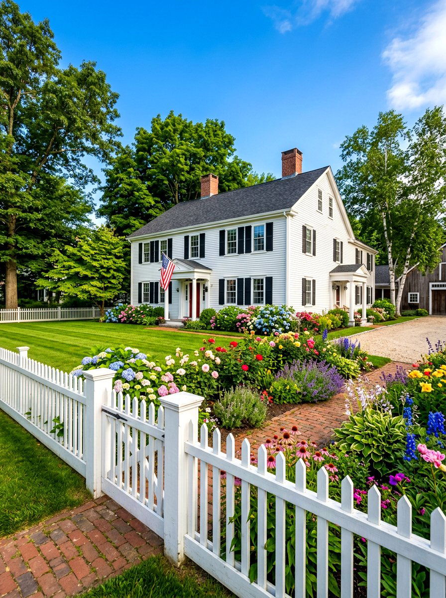 White Picket Fence - 30 colonial house exterior ideas