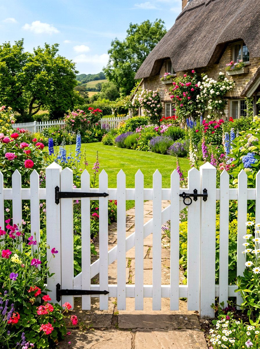 White Picket Gate - 30 front gate ideas