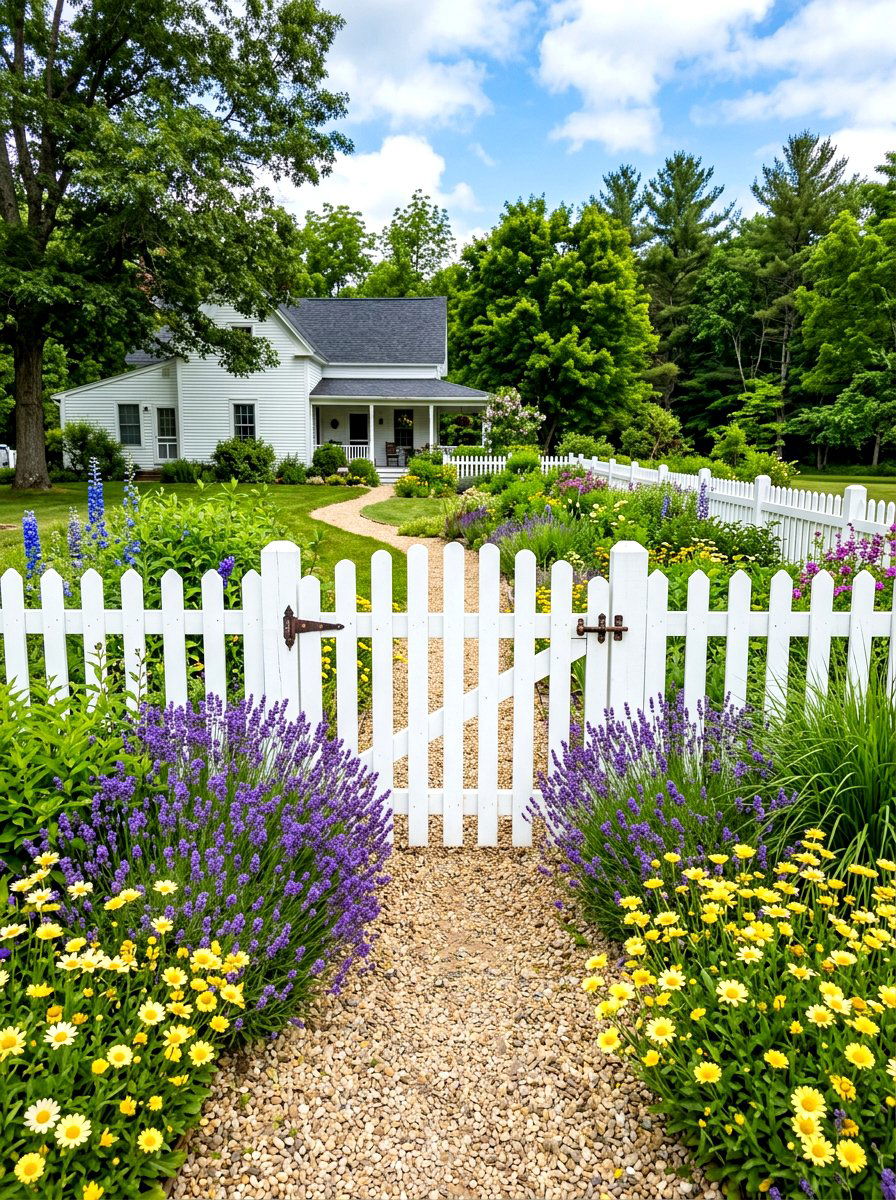 White Picket Gate - 30 garden gate entrance ideas