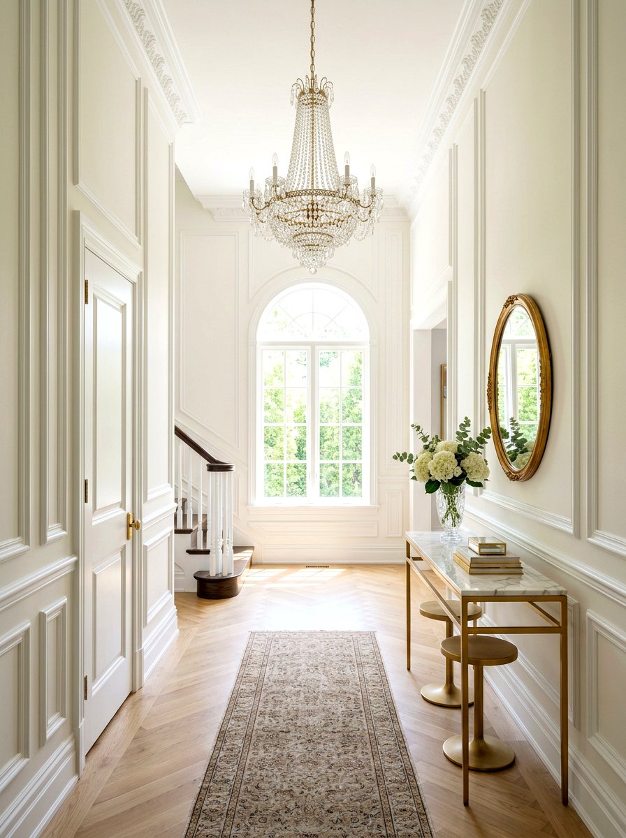 White Picture Frame Molding - 30 trim drenched foyer ideas