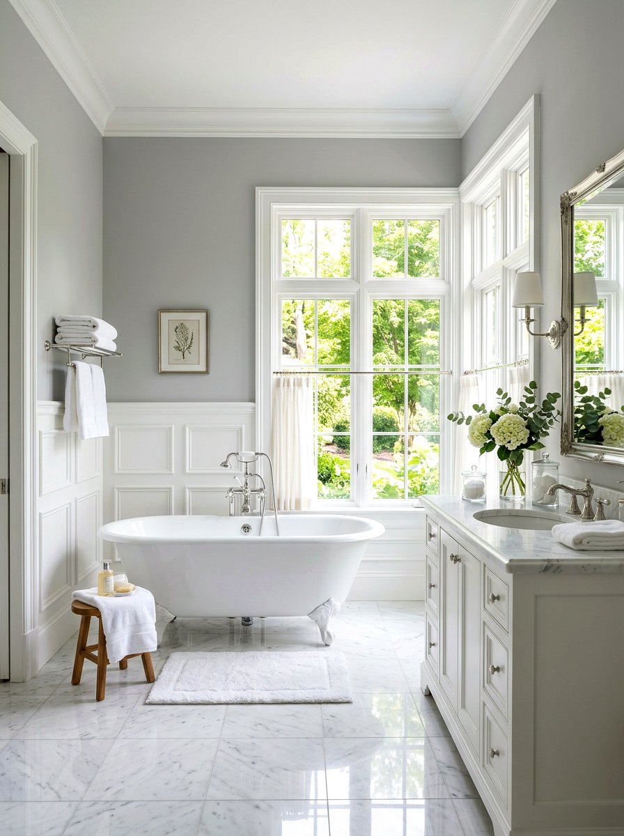 White Picture Frame Molding Bathroom - 30 panel molding bathroom ideas