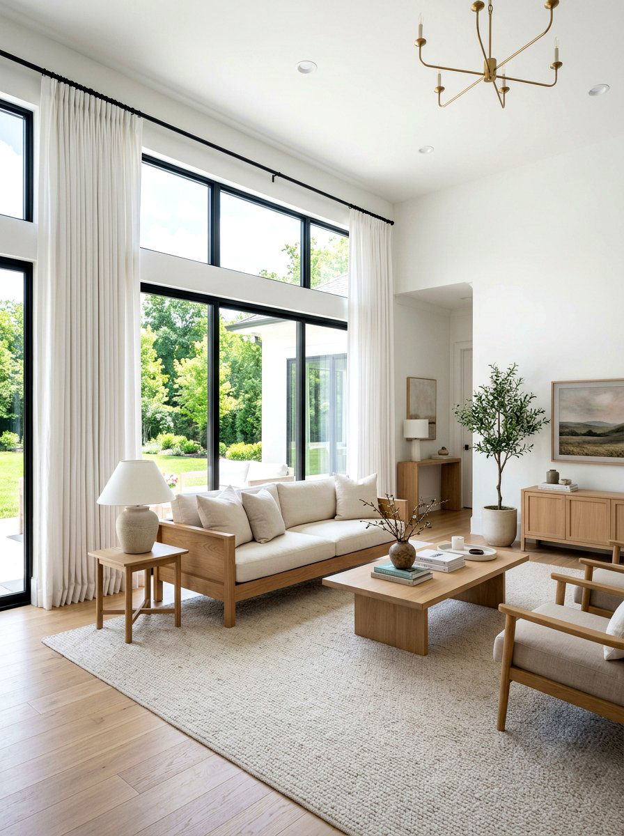 30 Tailored Drapery Living Room Ideas for Elegant Window Drama