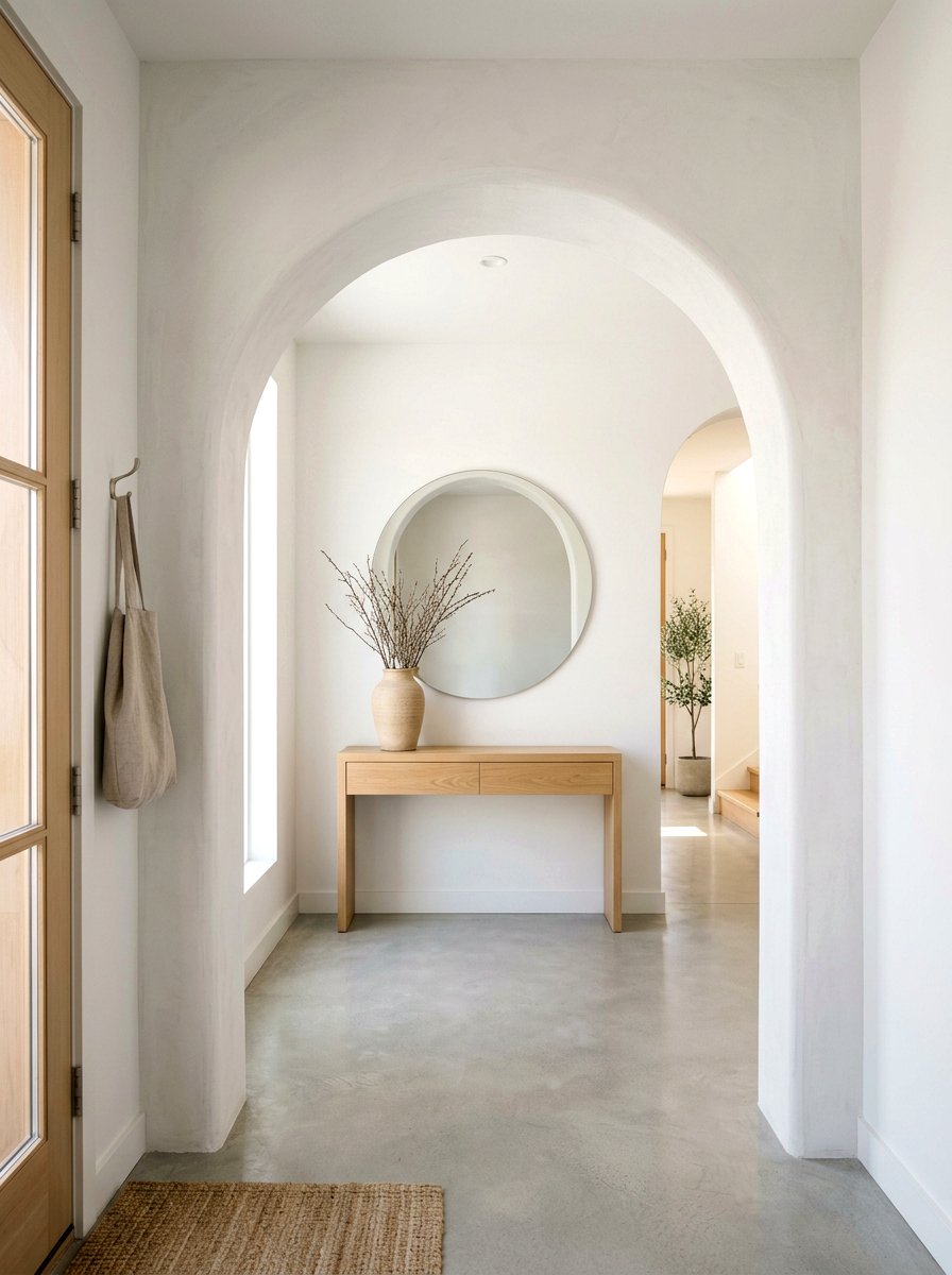 White Plaster Archway - 30 arched doorway entry ideas