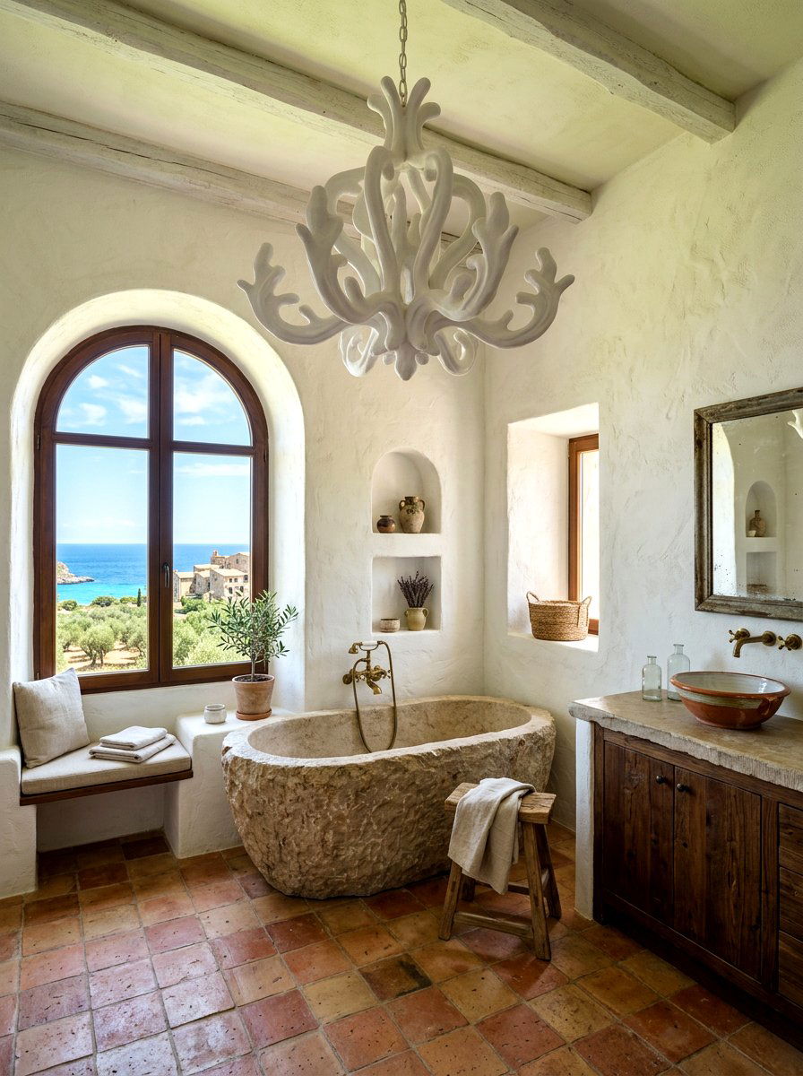 White Plaster Chandelier Bathroom - 30 chandelier over bathtub ideas