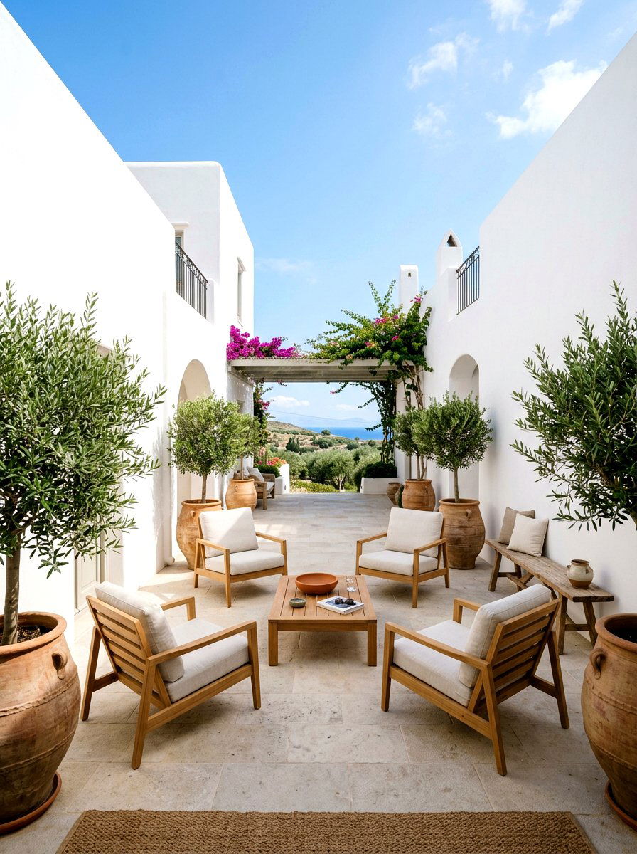 White Plaster Walls - 30 Mediterranean patio ideas