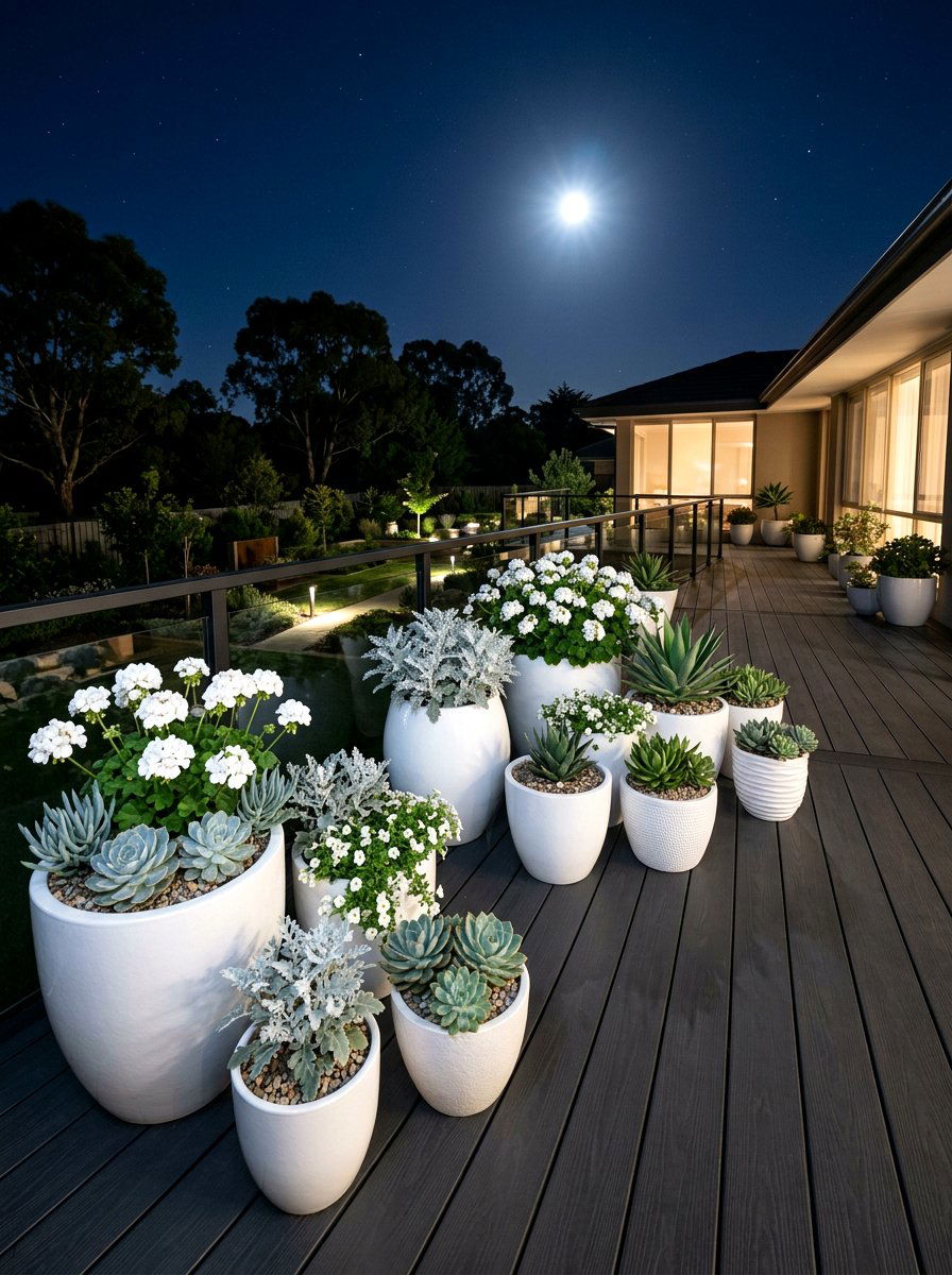 White Potted Plant Moonlight Garden - 30 moonlight garden ideas