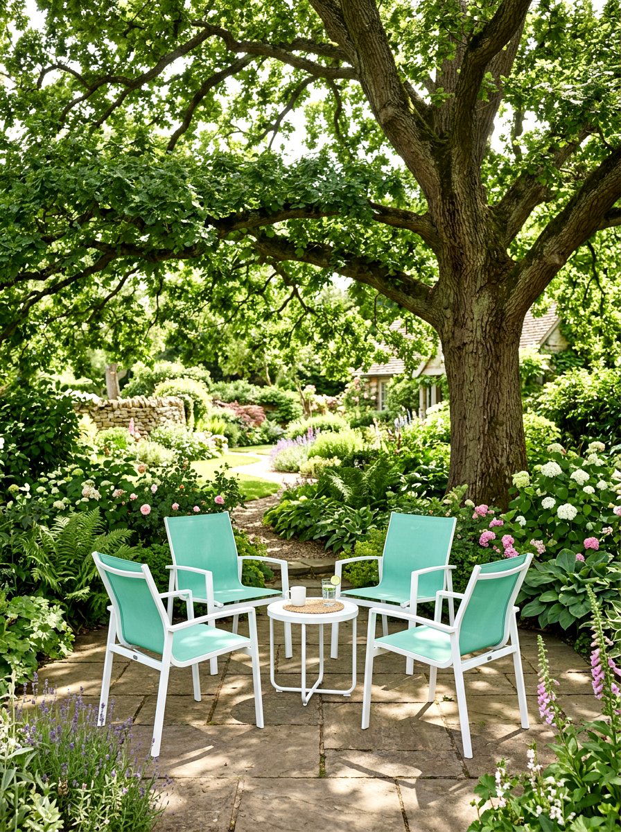 White Powder Coated Seating - 30 sling chair patio ideas