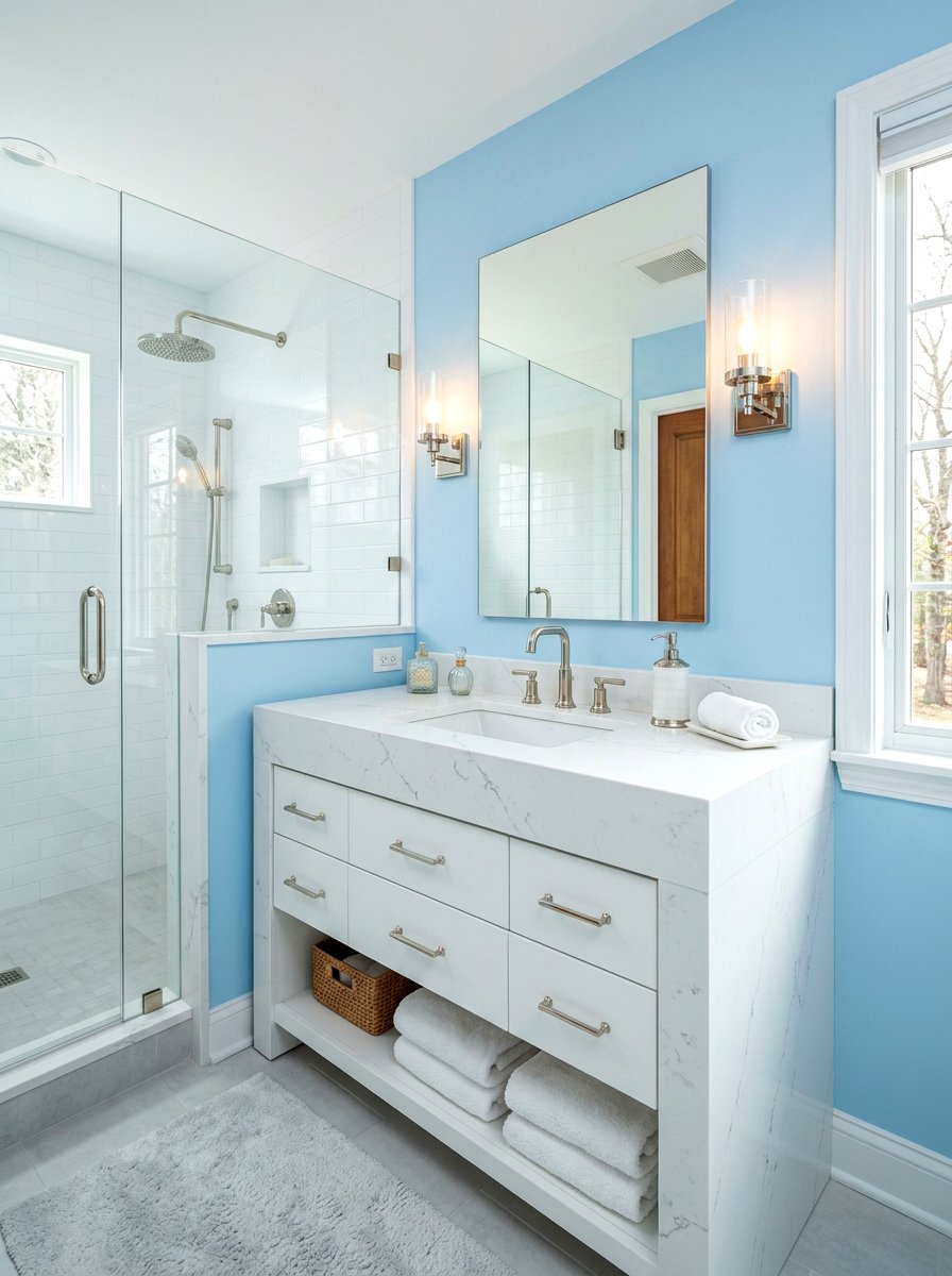White Quartz Vanity - 30 integrated vanity sink ideas