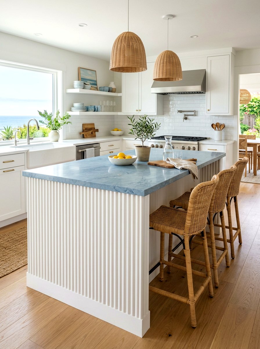 White Reeded Kitchen Island Base - 30 reeded kitchen island ideas