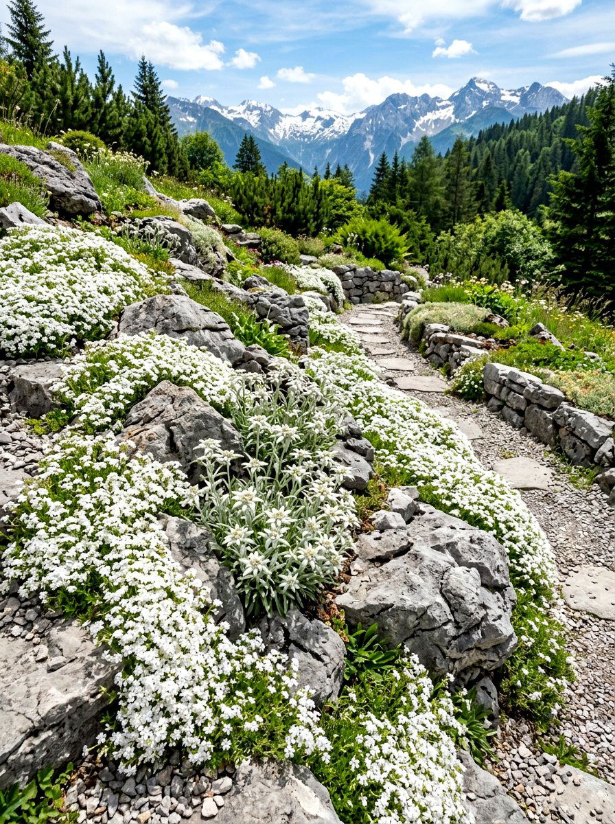 White Rock Garden - 30 white flower garden ideas