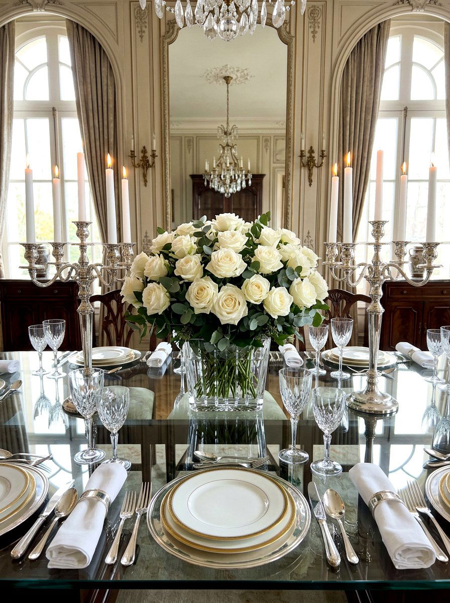 White Rose Centerpiece - 30 floral centerpiece ideas