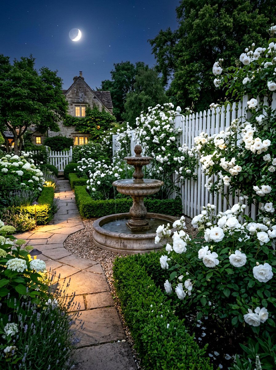 White Rose Evening Garden - 30 evening fragrance garden ideas