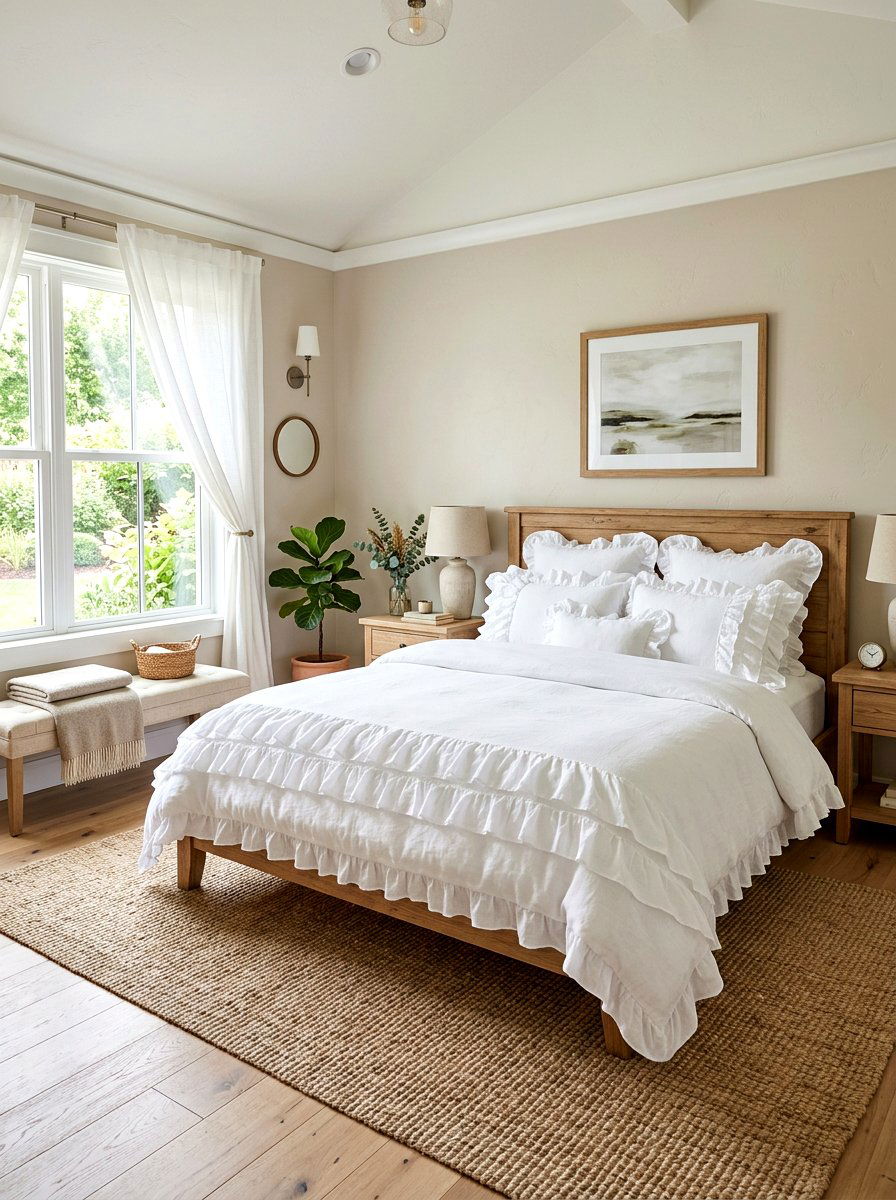 White Ruffle Bedding - 30 ruffle decor ideas