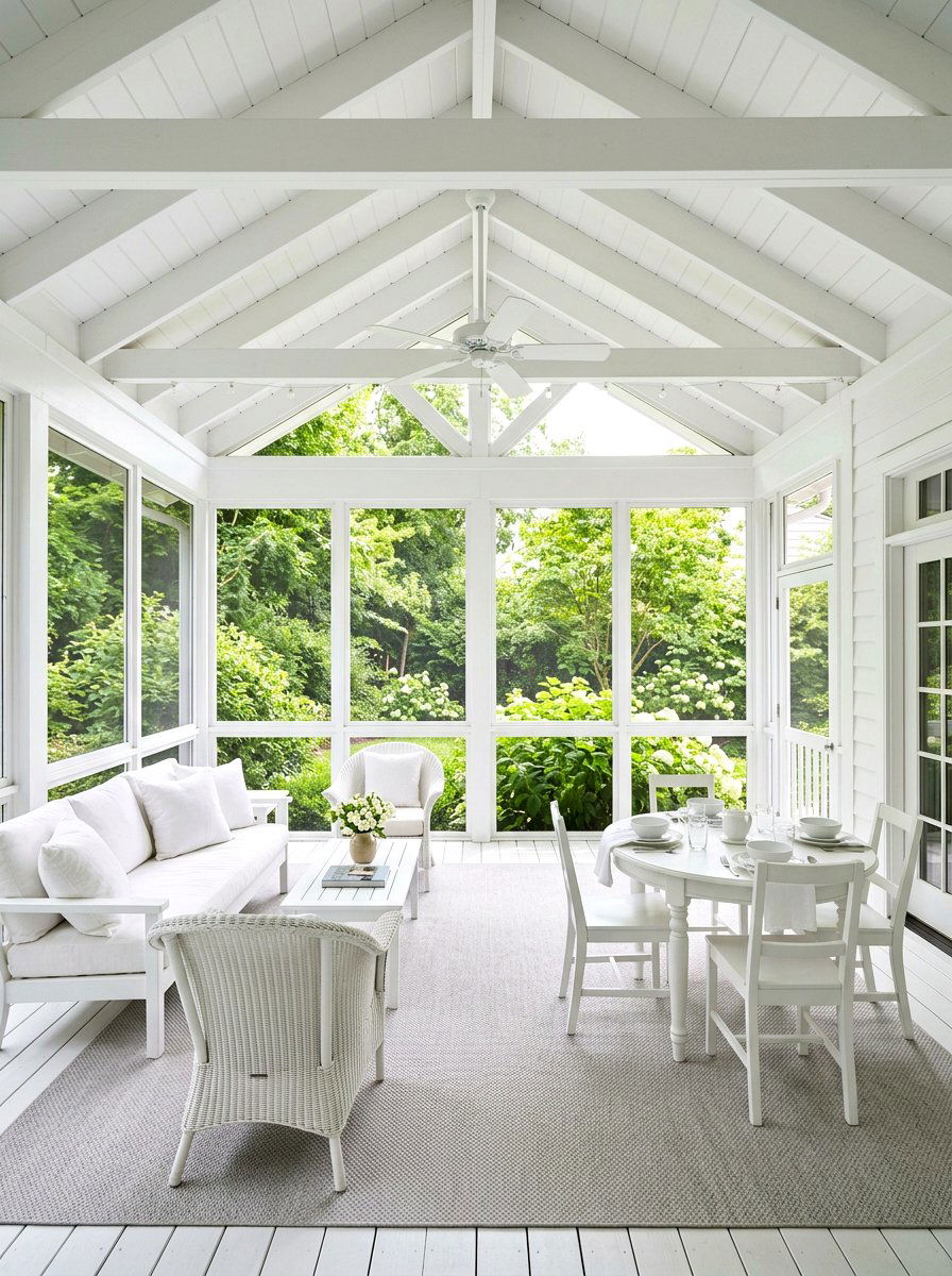 White Screened Porch - 30 screened porch ideas